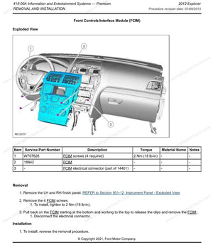 2012 Ford Explorer Sync3 Upgrade