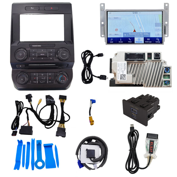OEM Ford sync4 upgrade GPS navigation retrofit with factory wireless CarPlay Android Auto for F-150 F-250